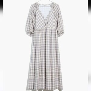 Madewell Gingham V-Neck Maxi Dress Marianna